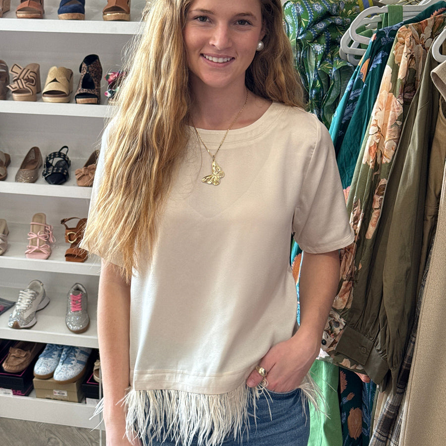 Noel, Satin Feather Blouse