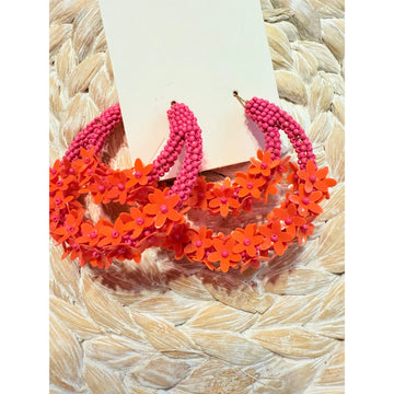 Flower Cluster Earring (pink)