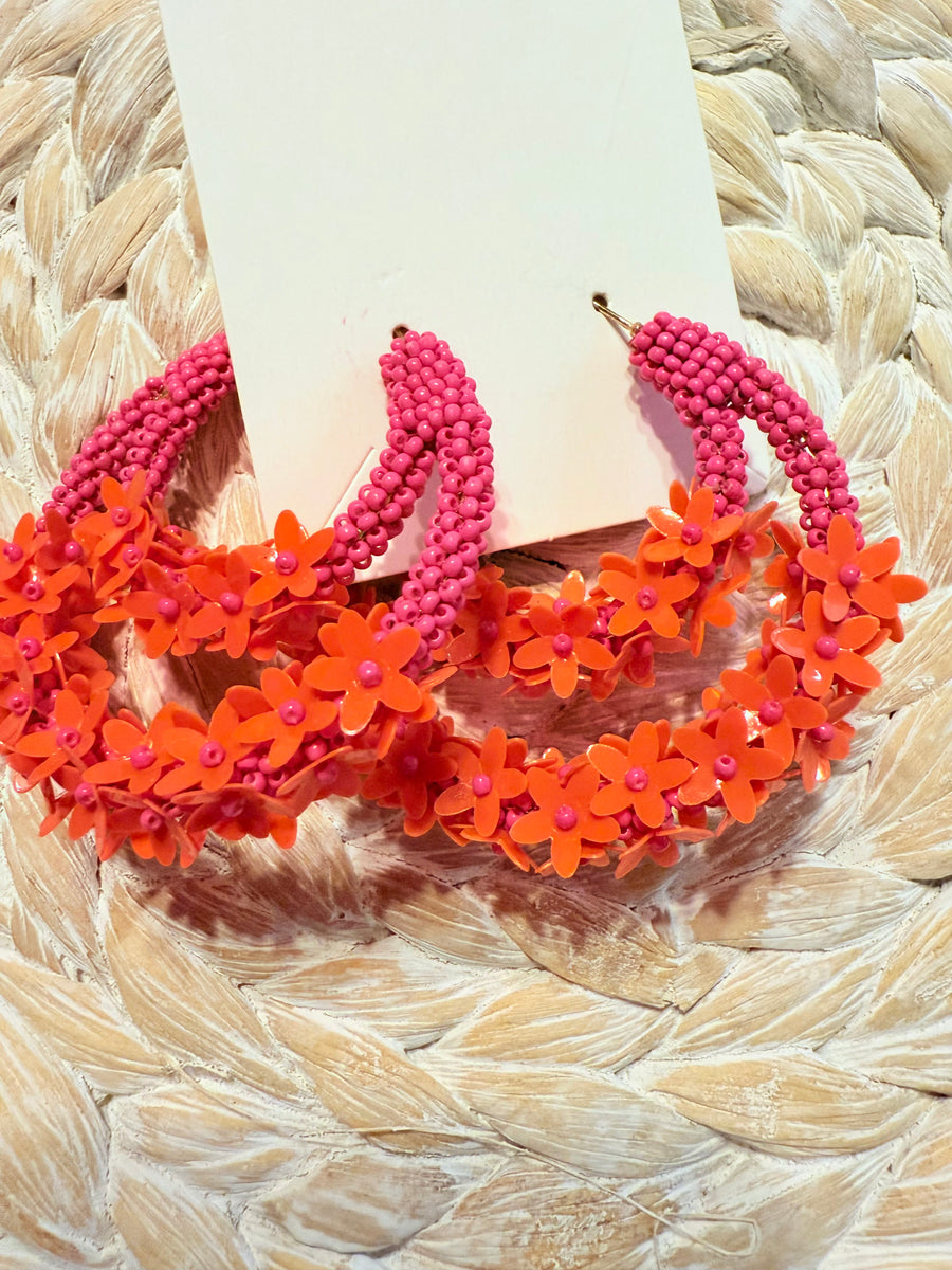 Flower Cluster Earring (pink)