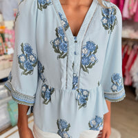 Monroe Top (Floral Blue)