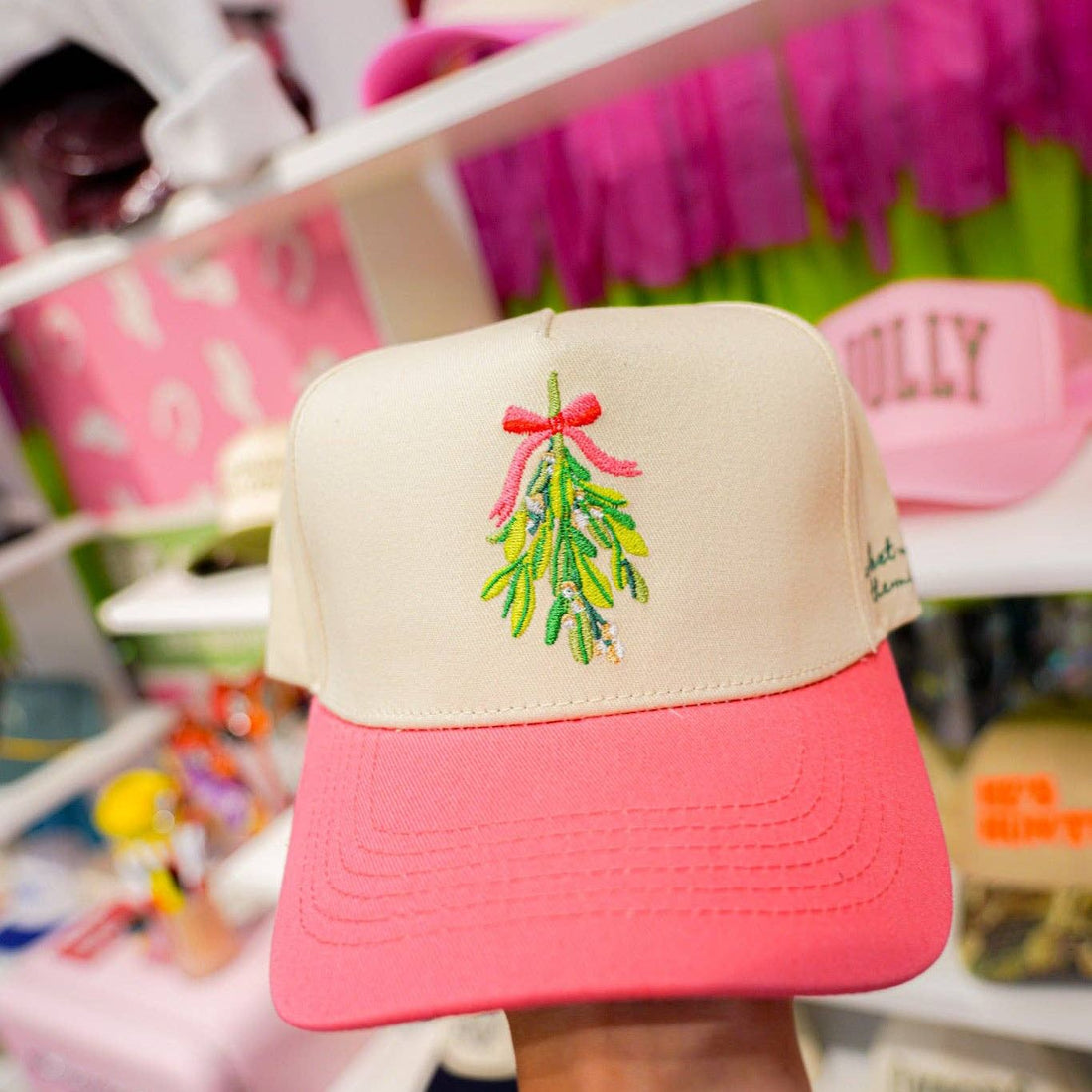 Meet Me Under the Mistletoe Trucker Hat