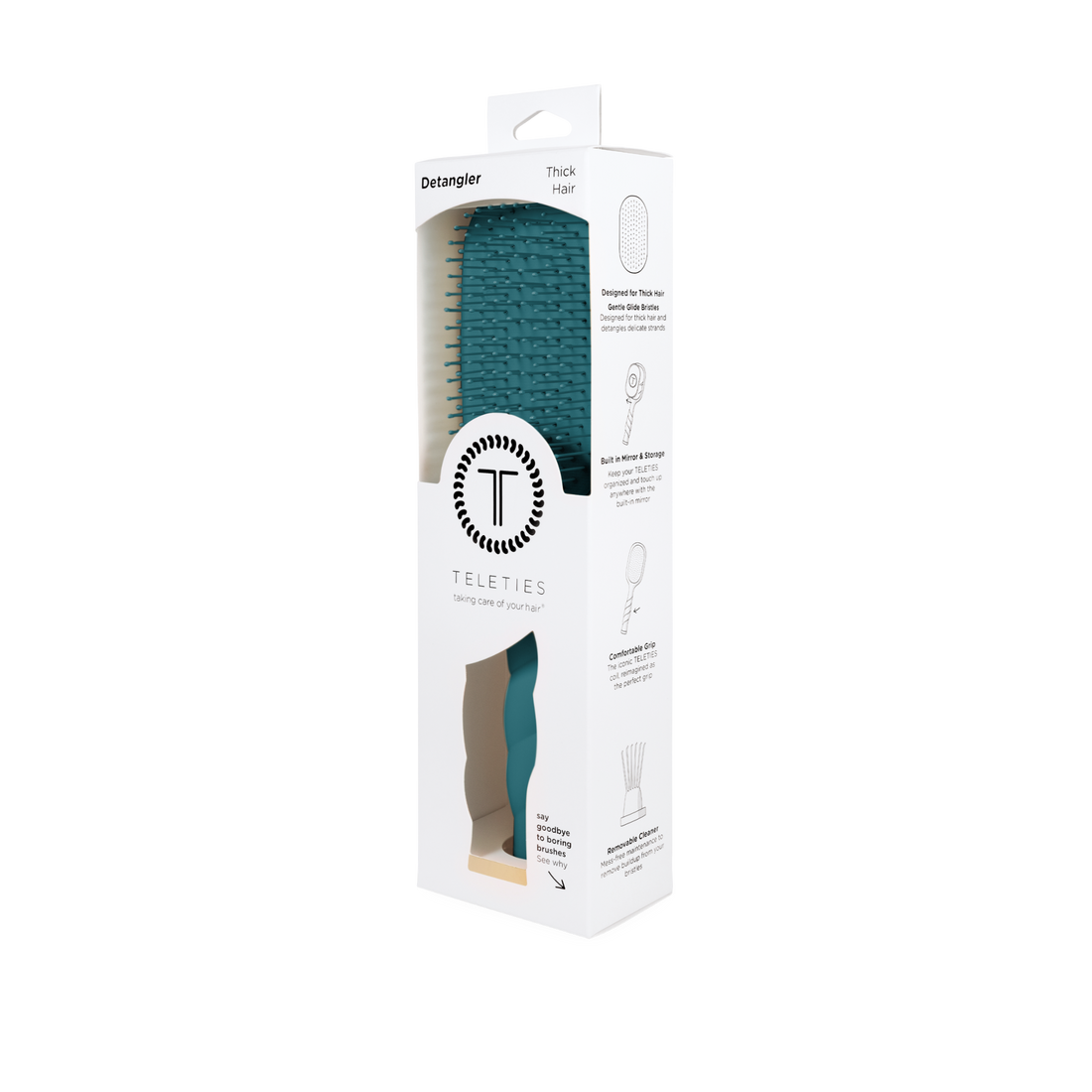 Detangler Brush For Thick Hair (Teal With It)
