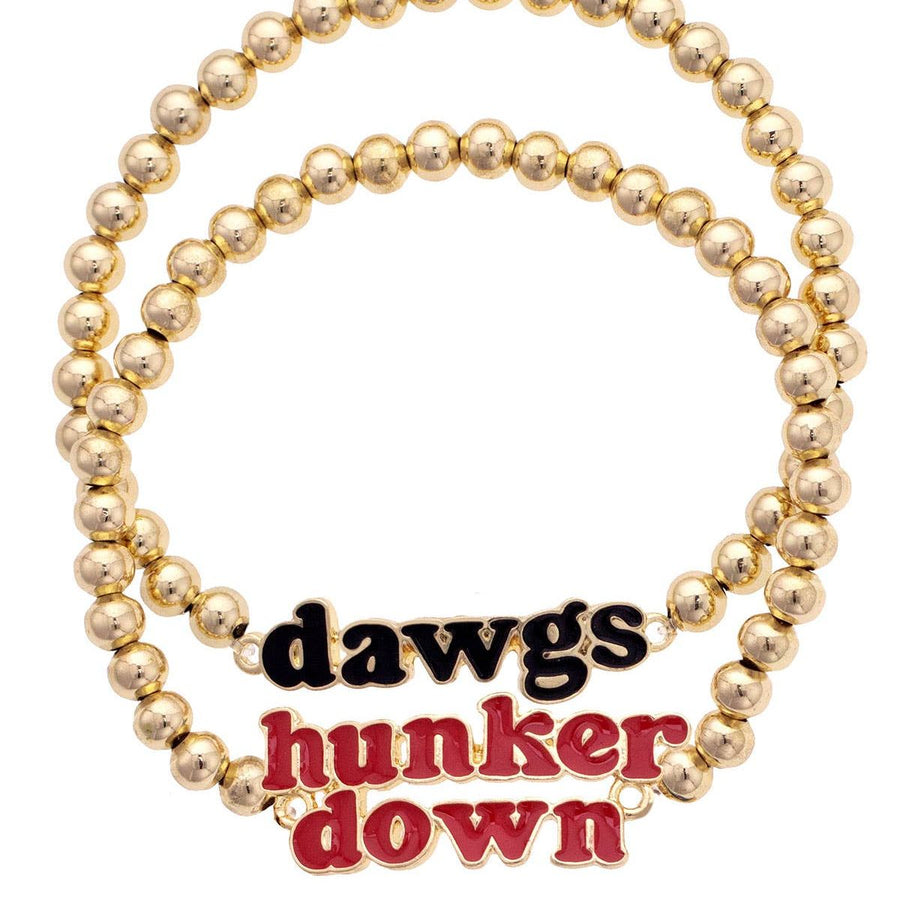 Bulldogs Ball Bead Bracelet Set