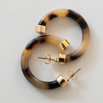 Small Hoo Hoop Earring (Tortoise Shell)