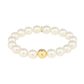 White Pearl Mala Beaded Bracelet, Budha Girl