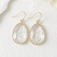 White Aura Crystal Drop Earrings