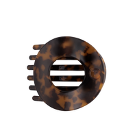 Tortoise Large Flat Circle Hair Clip