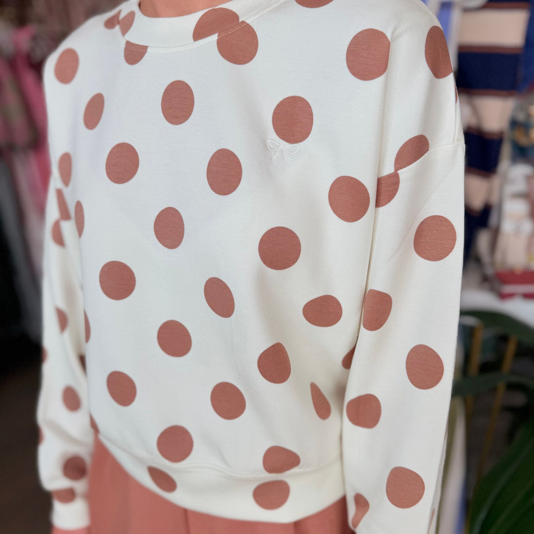 Polka Dot Crew Sweatshirt