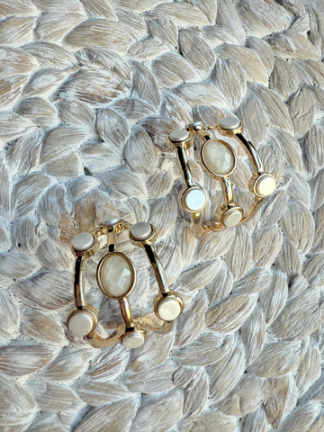 Pearl Huggie Hoop