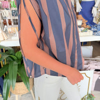 Ambre Top (Navy/Brown)