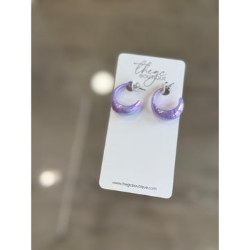 Iridescent Hoop Earring (purple)