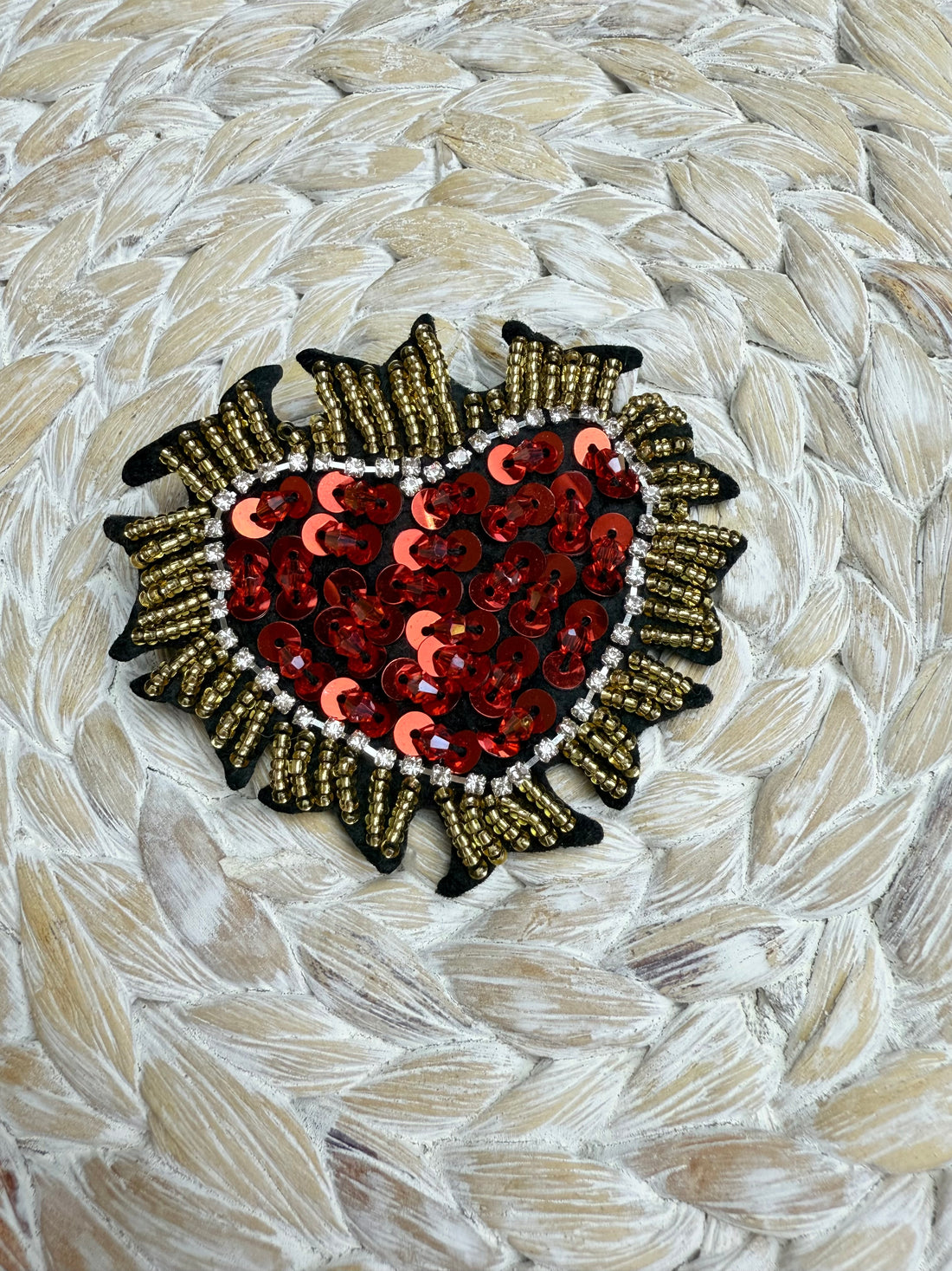 Beaded Heart Pin