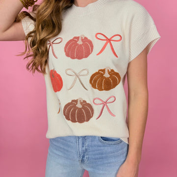 Pumpkin & Bows Sweater