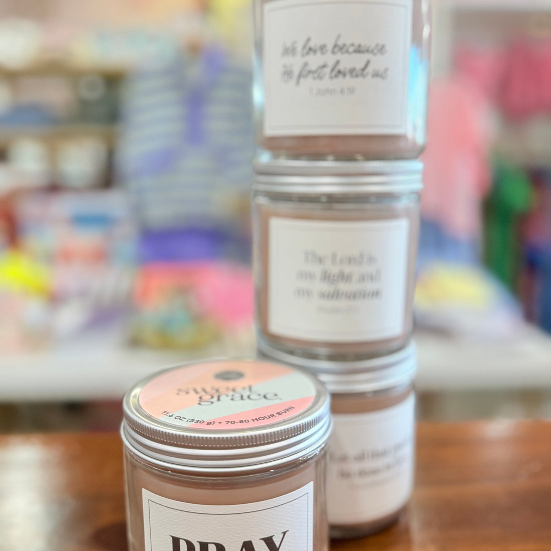 Sweet Grace Bible Verse Candle (Pray Without Ceasing)