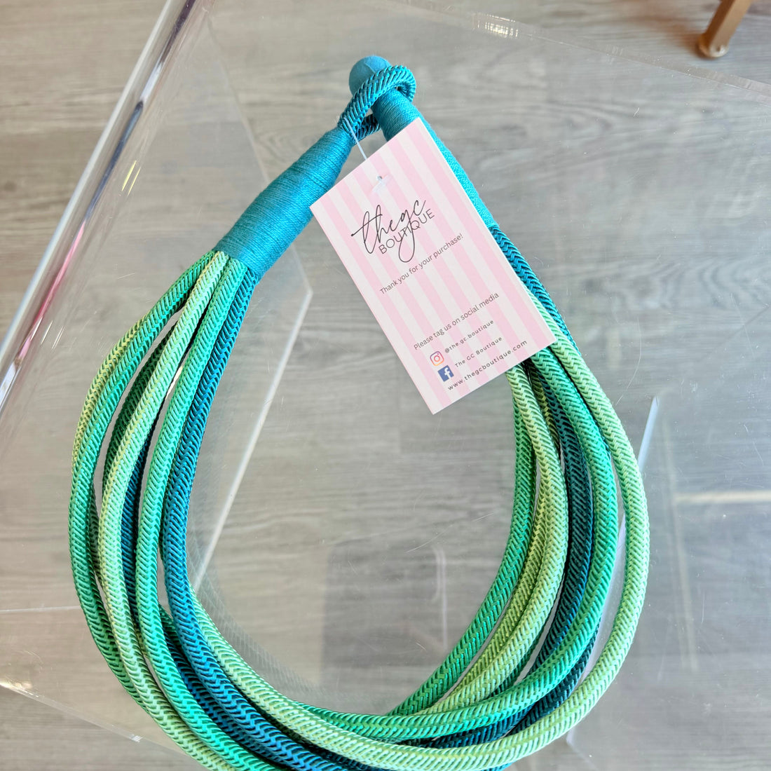 Rope Necklace (Green Multi)