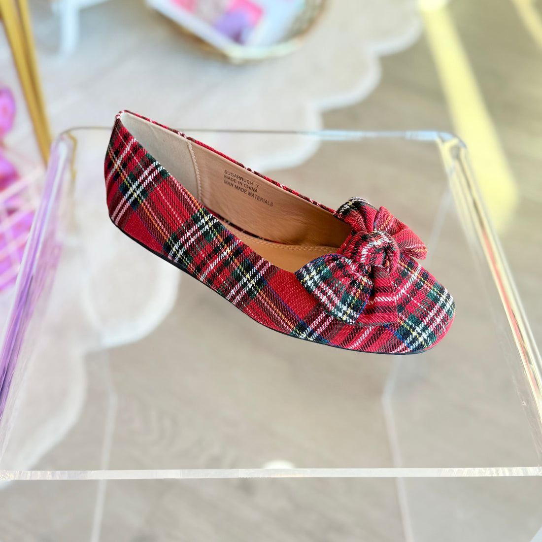 Sugar Rush Slip On (red plaid)
