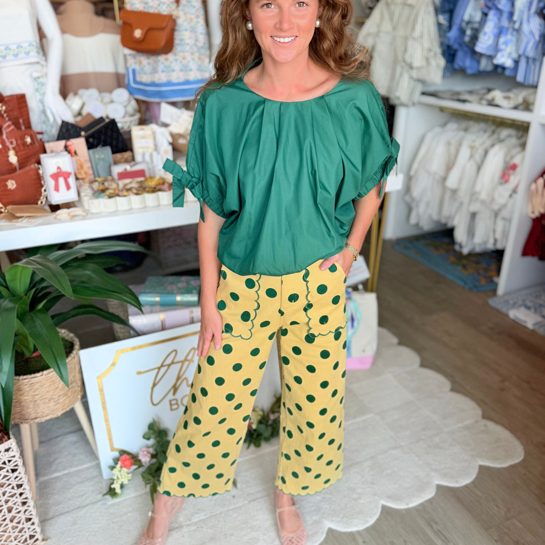 Vivian Pant (Green/Mustard)