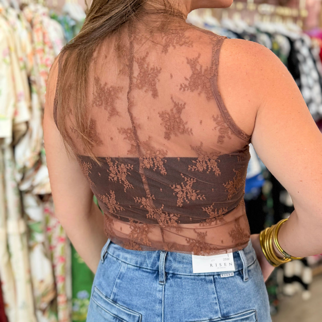 Emily Lace Tank (brown)