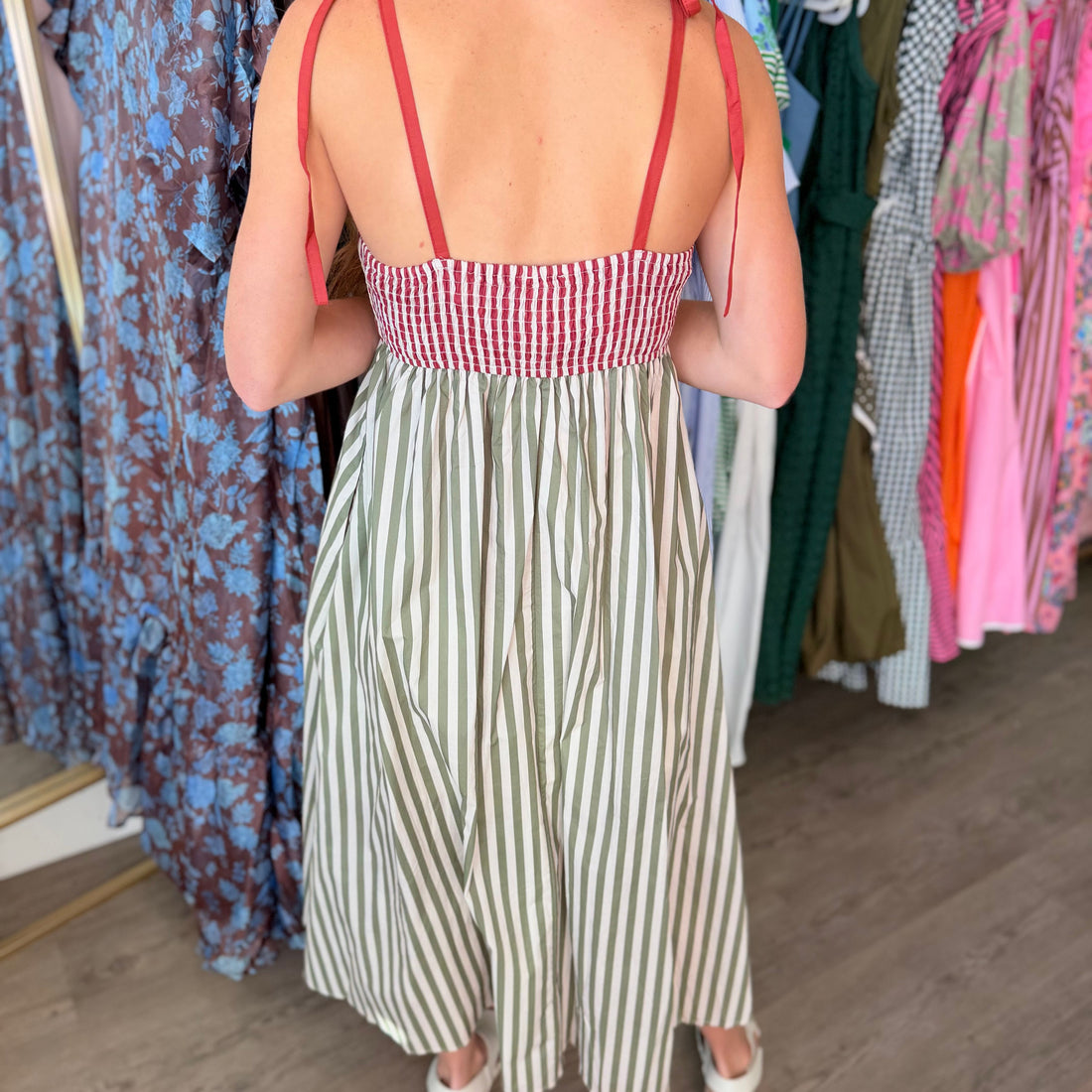 Dylan Dress (Rust/Olive)