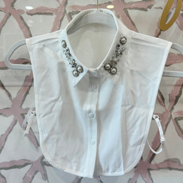 Bedazzled Fake Collar (white/rhinestone)