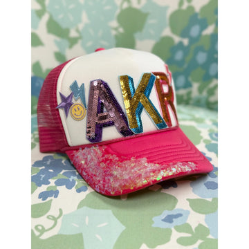 Trucker Hat Sequins Letters