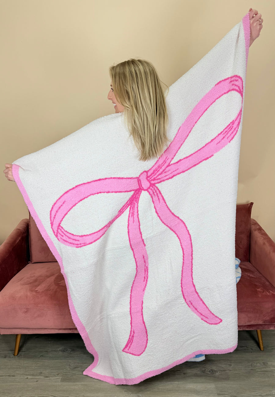 Bow Knitted Blanket
