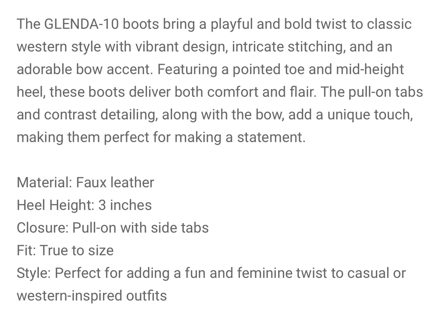 Glenda, Bow Boot