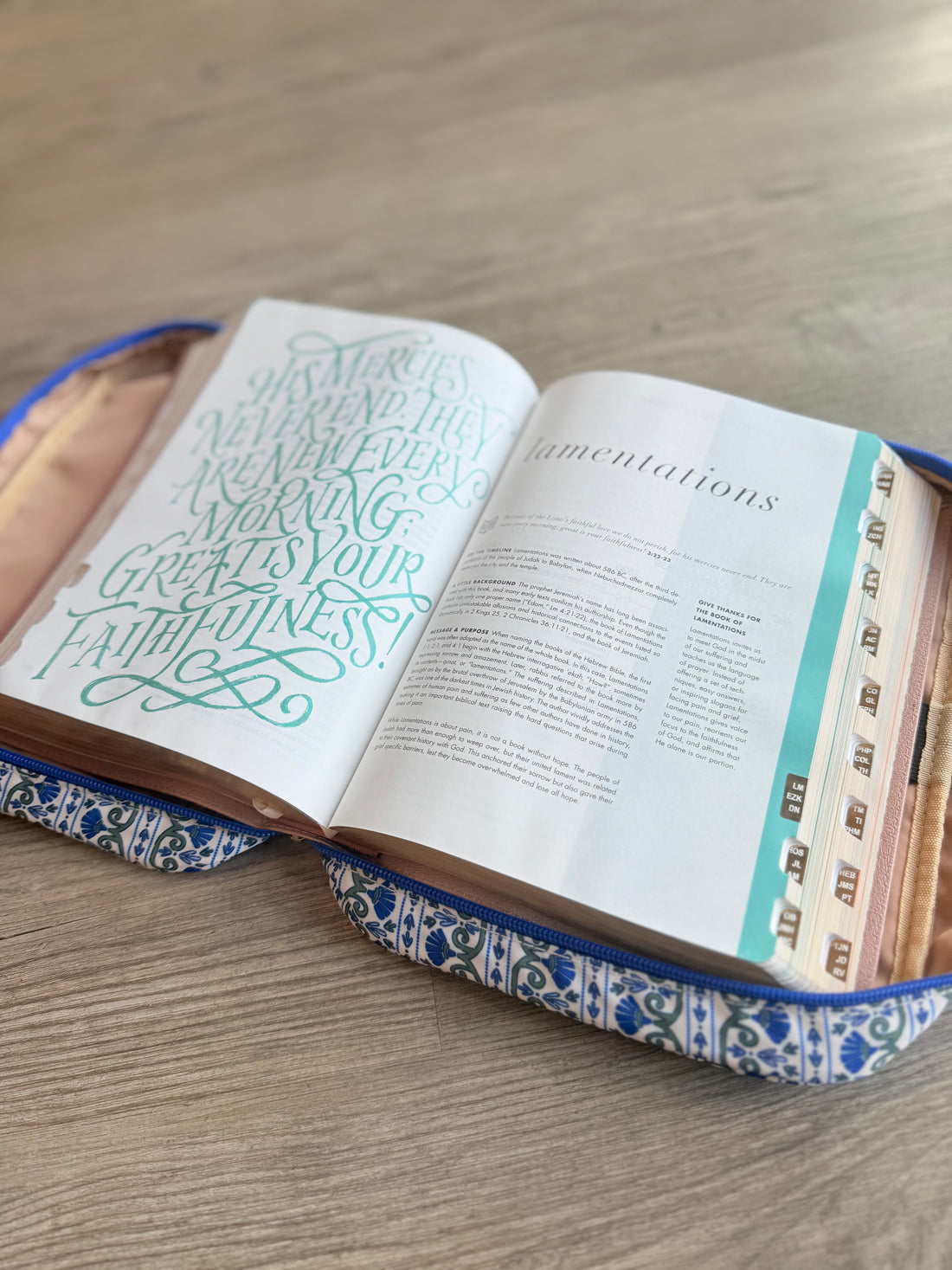 Bible Cover Navy Floral