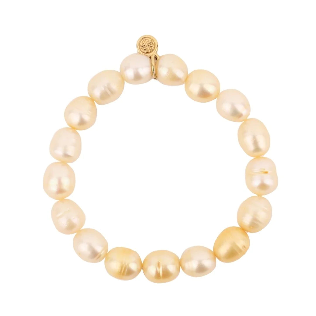 Gold Baroque Pearl Bracelet, Budha Girl