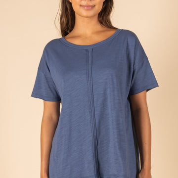 Slub Hi Lo Basic Tee (navy)