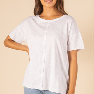 Slub Hi Lo Basic Tee (white)
