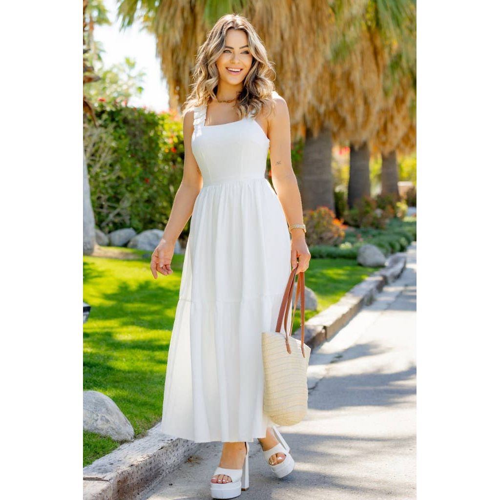 Solid Chiffon Maxi Dress