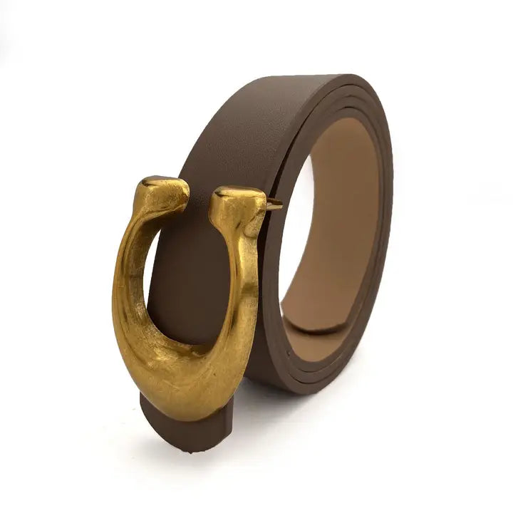 Retro Buckle Belt (Dark Brown)