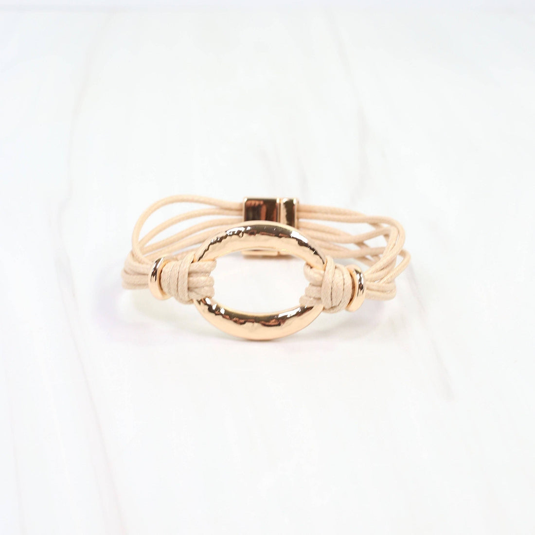 Westminster Gold Oval Corded Bracelet Ivory