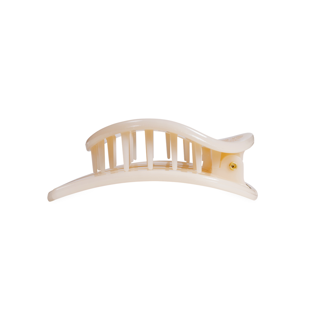 Almond Beige Medium Flat Circle Hair Clip