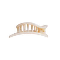 Almond Beige Medium Flat Circle Hair Clip