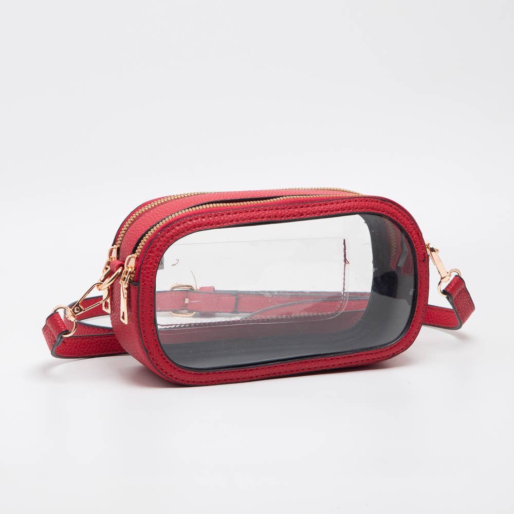 Game Day Oval Clear Bag (Red)
