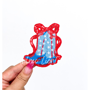 Red Bow Boot Patch