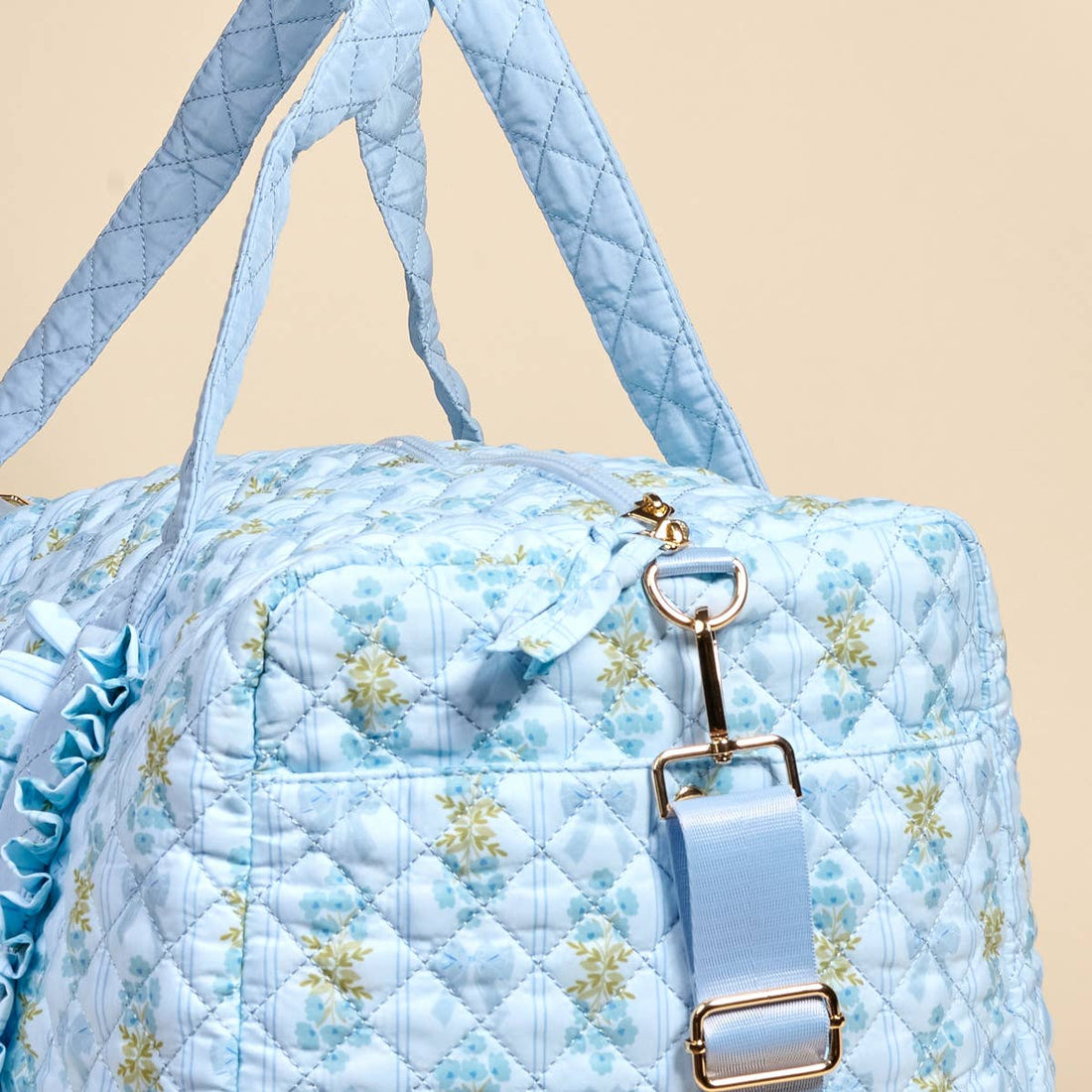 Oh So Fancy (Blue) On-the-Go Quilted Weekender Bag
