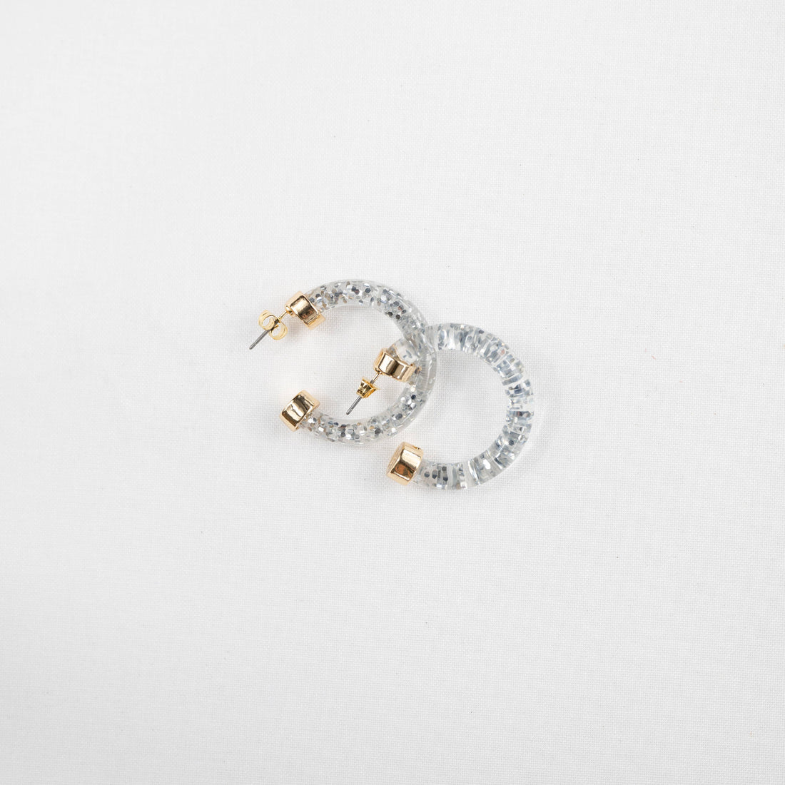 Small Hoo Hoop Earring (Silver Glitter)