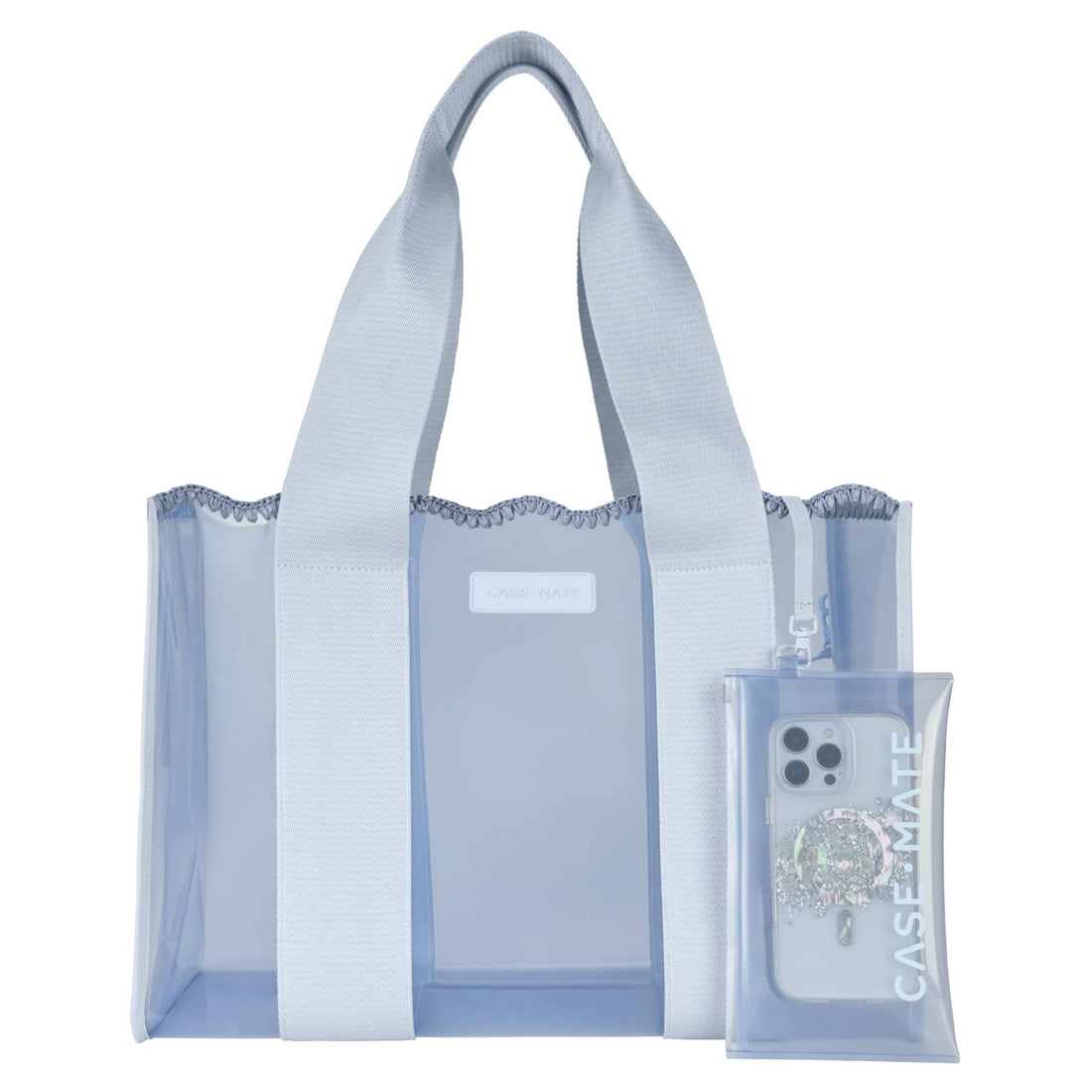 Carolina Blue Crochet Wave Jelly Tote Bag, CaseMate