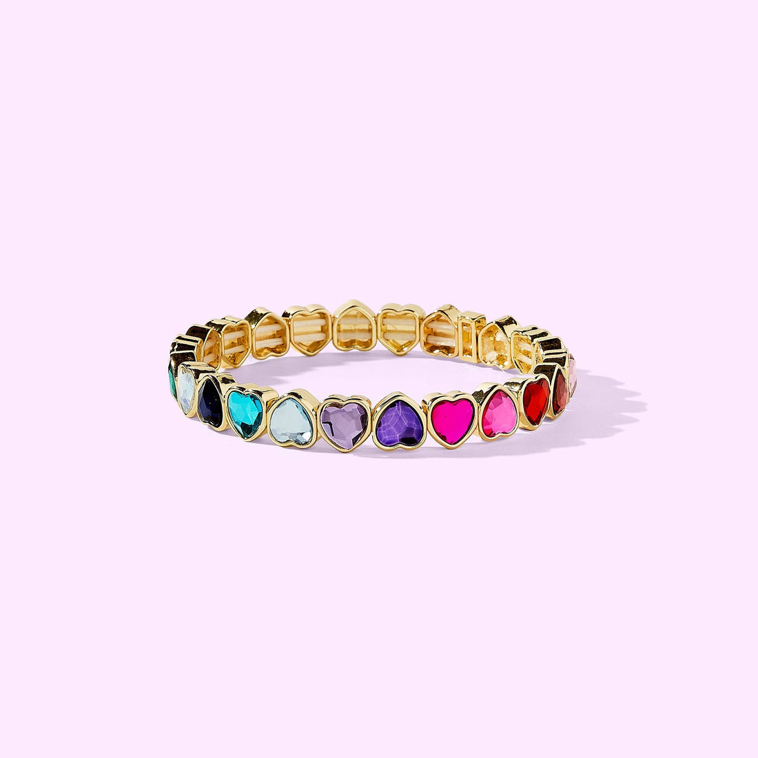 Colored Heart Stretch Bracelet