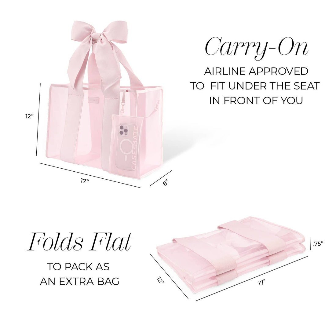 Ballet Pink Bow Jelly Tote Bag, CaseMate
