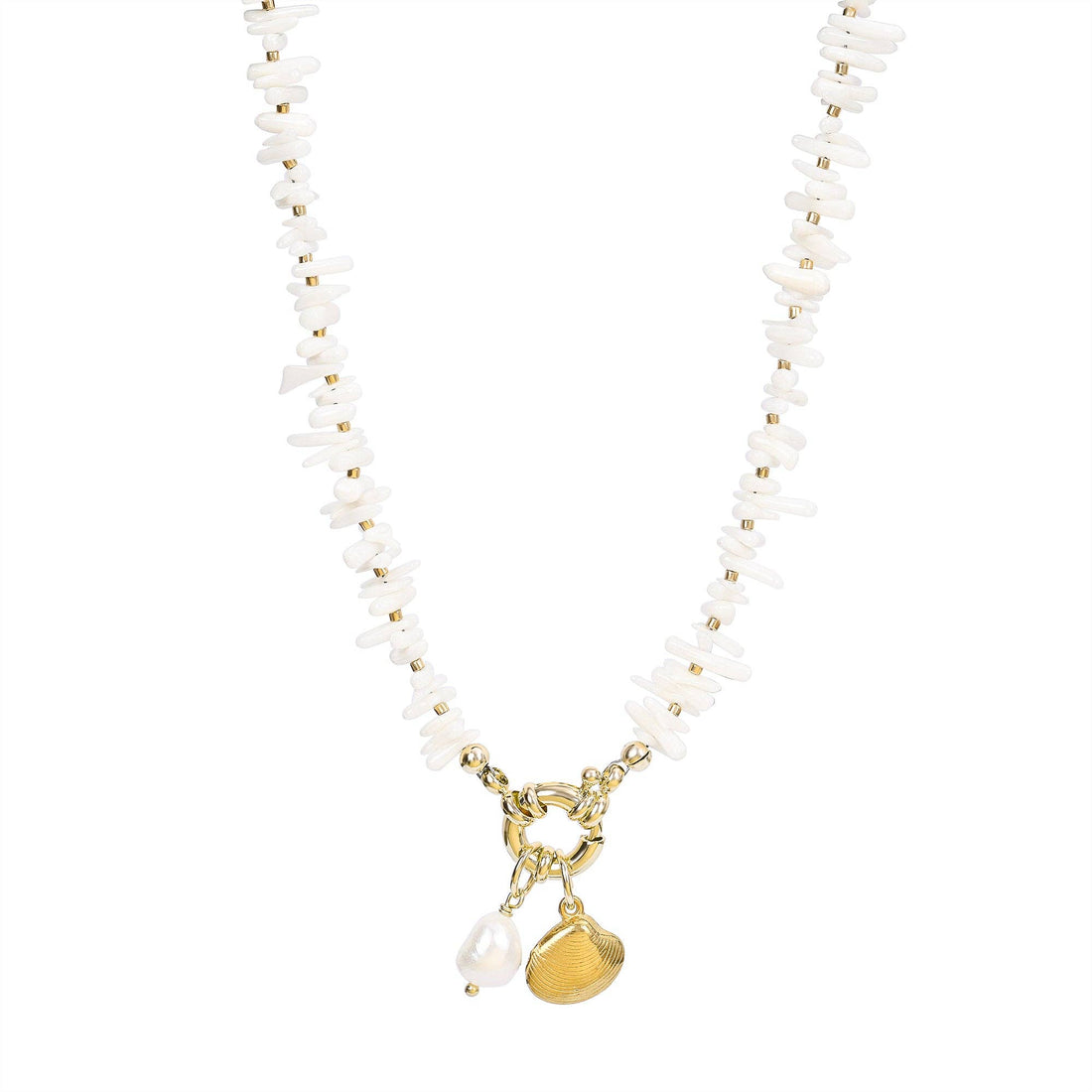 Coastal Shell Pearl Necklace