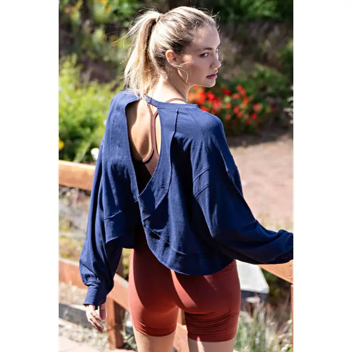 Kenzie Long Sleeve Top (navy)