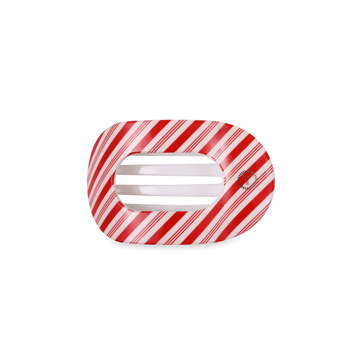 Candy Cane Crush Small Flat Round Hair Clip