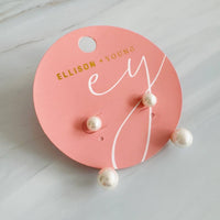 Dual Pearl Drop Earrings