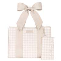 Latte Gingham Bow Jelly Tote Bag, CaseMate