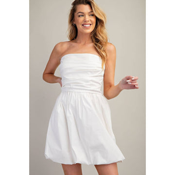 Strapless Bubble Hem Mini Dress