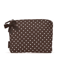 Espresso Polka Dot Bow Crinkle Makeup Bag